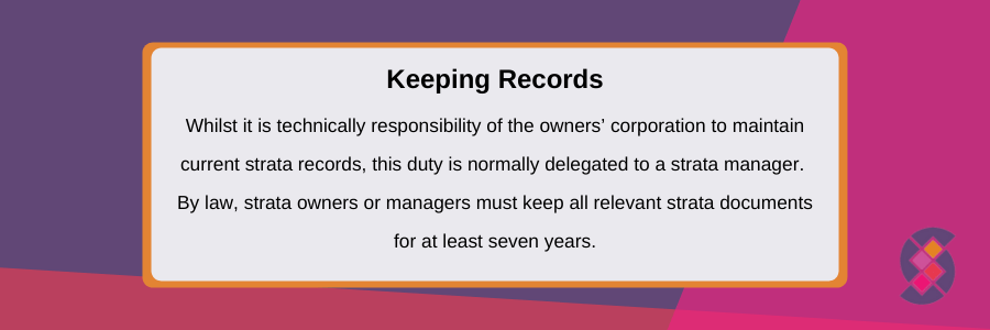 importance of keeping strata records