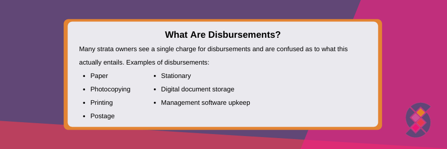 what are disbursements in strata management fees