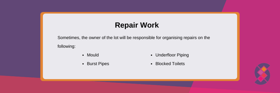 common repair work that sometimes might need to be done by unit owners to avoid water damage