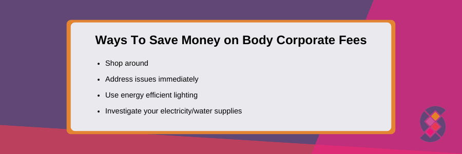 saving money on body corporate fees