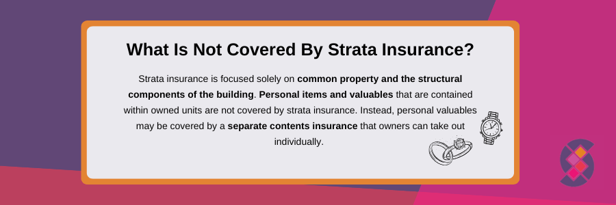 What is not covered by strata insurance in South Australia?