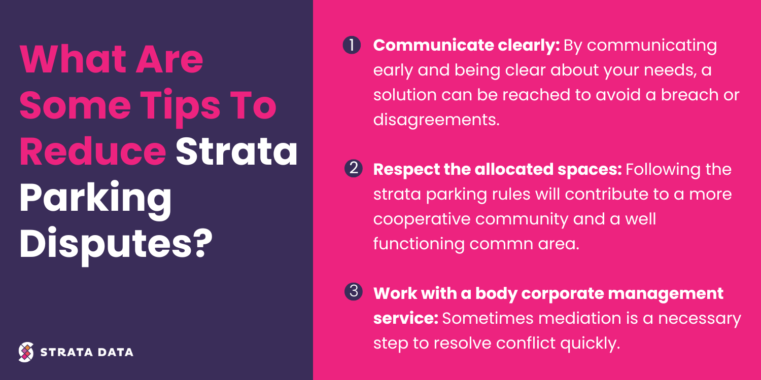 What are some tips to resolve strata parking disputes?